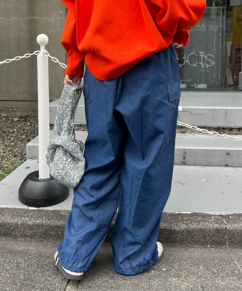 CIAOPANIC TYPY（チャオパニックティピー）の「シアーデニムカーゴパンツ（カーゴパンツ・レディース・ブルー/ネイビー/オフホワイト・MEDIUM/SMALL）」の4枚目の写真