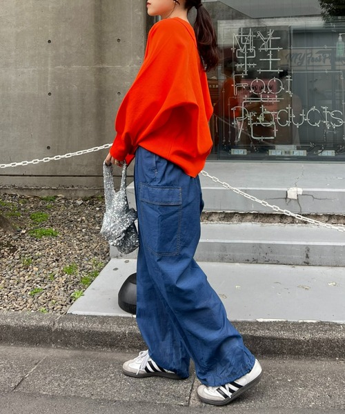 CIAOPANIC TYPY（チャオパニックティピー）の「シアーデニムカーゴパンツ（カーゴパンツ・レディース・ブルー/ネイビー/オフホワイト・MEDIUM/SMALL）」の6枚目の写真