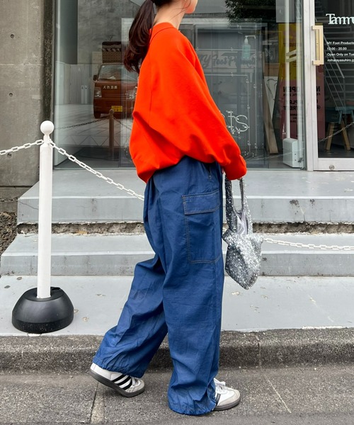 CIAOPANIC TYPY（チャオパニックティピー）の「シアーデニムカーゴパンツ（カーゴパンツ・レディース・ブルー/ネイビー/オフホワイト・MEDIUM/SMALL）」の8枚目の写真