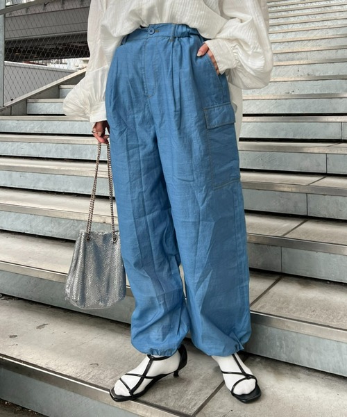CIAOPANIC TYPY（チャオパニックティピー）の「シアーデニムカーゴパンツ（カーゴパンツ・レディース・ブルー/ネイビー/オフホワイト・MEDIUM/SMALL）」の16枚目の写真