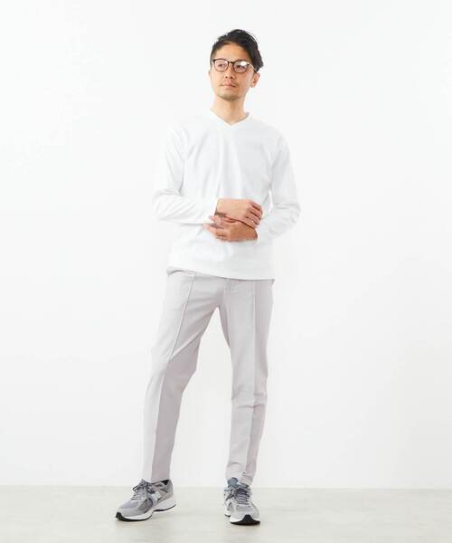 MEN'S MELROSE(メンズメルローズ)の「トリコットサッカーイージーテーパードパンツ(その他パンツ・メンズ・グレイッシュベージュ/チャコールグレー/ライトベージュ・3/4/2)」の16枚目の写真