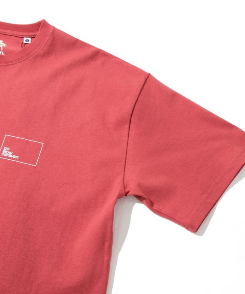 go slow caravan（ゴースローキャラバン）の「USA/C スクエアLOGOバックプリントゆったりTEE（Tシャツ/カットソー・メンズ・ミント/ホワイト/レッド/ブラック/ナチュラル・SMALL/MEDIUM/LARGE/X-LARGE）」の19枚目の写真