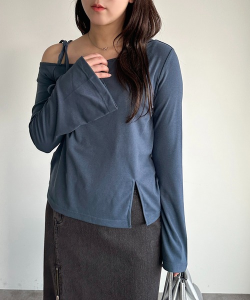 apres jour mignon（アプレジュールミニョン）の「レイヤードリボントップス【ZOZOTOWN限定アイテム】（Tシャツ/カットソー・レディース・ブラック/チャコールグレー/ダークブルー・X-LARGE/フリー）」の21枚目の写真