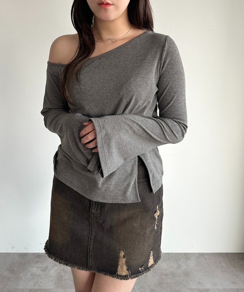 apres jour mignon（アプレジュールミニョン）の「レイヤードリボントップス【ZOZOTOWN限定アイテム】（Tシャツ/カットソー・レディース・ブラック/チャコールグレー/ダークブルー・X-LARGE/フリー）」の20枚目の写真