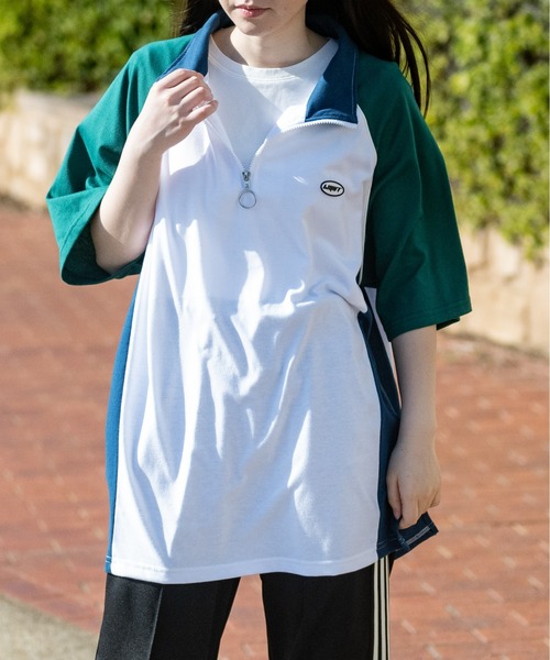 JOHN'S CLOSET（ジョンズクローゼット）の「【13】アソートパターン 半袖ハーフジップ（Tシャツ/カットソー・メンズ・ホワイト系その他3/ブラック系その他2/ホワイト系その他/ブラック系その他/ホワイト系その他2/ミント/ブルーグレー/オフホワイト/ブラック・LARGE/MEDIUM）」の10枚目の写真