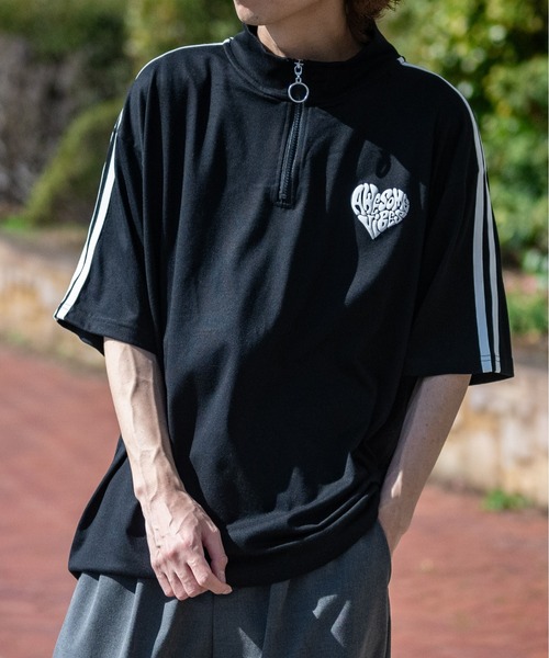 JOHN'S CLOSET（ジョンズクローゼット）の「【13】アソートパターン 半袖ハーフジップ（Tシャツ/カットソー・メンズ・ホワイト系その他3/ブラック系その他2/ホワイト系その他/ブラック系その他/ホワイト系その他2/ミント/ブルーグレー/オフホワイト/ブラック・LARGE/MEDIUM）」の12枚目の写真