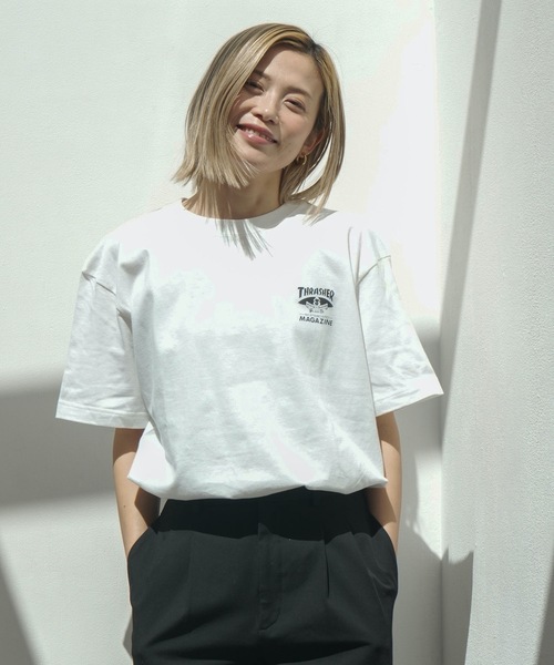 THRASHER（スラッシャー）の「Emblem S/S T-SHIRTS/スラッシャースタンダードシルエットバッグエンブレムプリント半袖Tシャツ（Tシャツ/カットソー・メンズ・ホワイト×ブラック/ブラック×ホワイト・MEDIUM/XX-LARGE/X-LARGE/LARGE）」の8枚目の写真