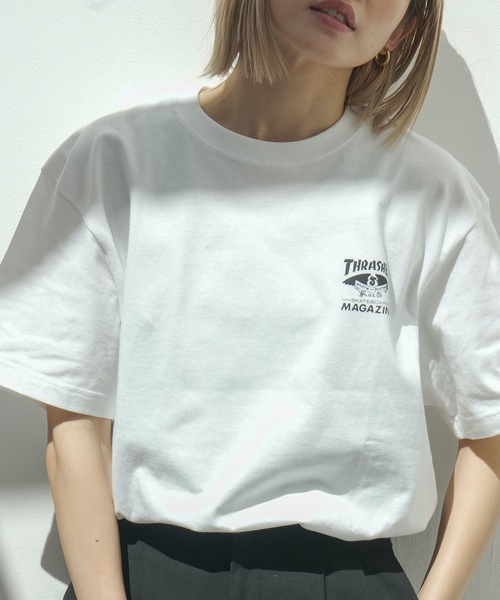THRASHER（スラッシャー）の「Emblem S/S T-SHIRTS/スラッシャースタンダードシルエットバッグエンブレムプリント半袖Tシャツ（Tシャツ/カットソー・メンズ・ホワイト×ブラック/ブラック×ホワイト・MEDIUM/XX-LARGE/X-LARGE/LARGE）」の10枚目の写真
