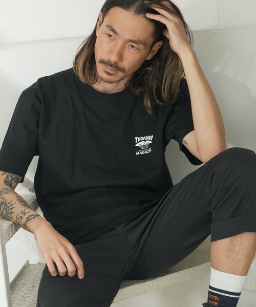 THRASHER（スラッシャー）の「Emblem S/S T-SHIRTS/スラッシャースタンダードシルエットバッグエンブレムプリント半袖Tシャツ（Tシャツ/カットソー・メンズ・ホワイト×ブラック/ブラック×ホワイト・MEDIUM/XX-LARGE/X-LARGE/LARGE）」の18枚目の写真