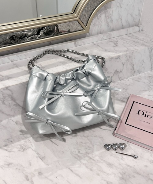 セール】【6色展開】メニーリボンチェーンショルダーバッグ