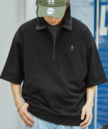 U.S. POLO ASSN. /ユーエスポロアッスン 別注ワンポイント刺繍 ハーフジップ半袖プルオーバー