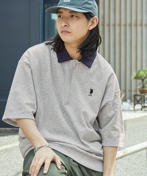 U.S. POLO ASSN. /ユーエスポロアッスン 別注ワンポイント刺繍 ハーフジップ半袖プルオーバー