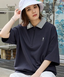 U.S. POLO ASSN. /ユーエスポロアッスン 別注ワンポイント刺繍 ハーフジップ半袖プルオーバー
