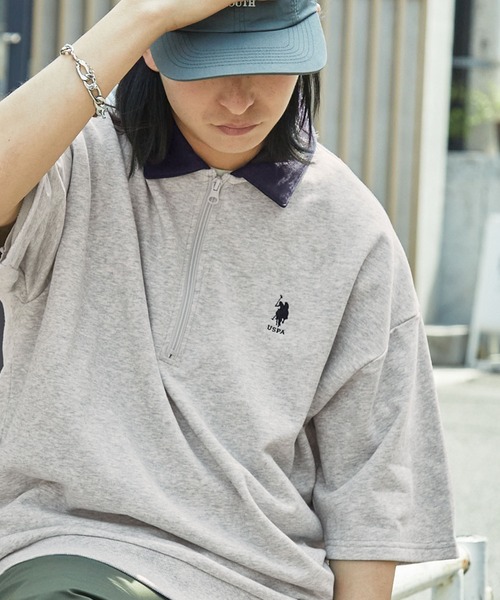 トップス polo japan Half-Zip Polo Sweatshirt ハーフジップポロスウェット ダブル