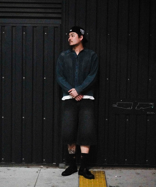 PULP/417EDIFICE（パルプフォーワンセブンエディフィス）の「ブロックメッシュ ニットポロシャツ（ニット/セーター・メンズ・スミクロ/バーガンディー・MEDIUM/LARGE）」の3枚目の写真