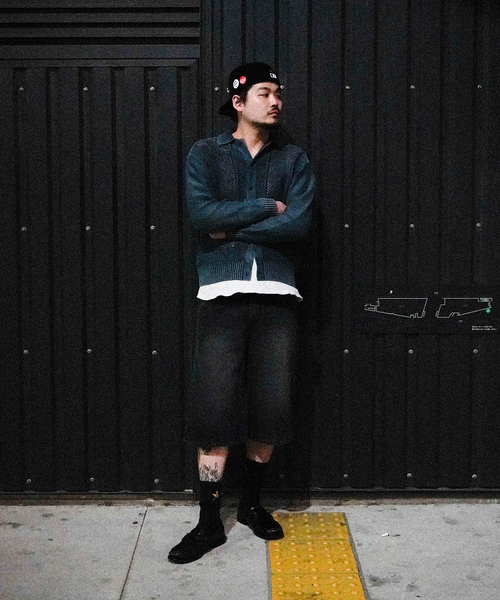 PULP/417EDIFICE（パルプフォーワンセブンエディフィス）の「ブロックメッシュ ニットポロシャツ（ニット/セーター・メンズ・スミクロ/バーガンディー・MEDIUM/LARGE）」の4枚目の写真