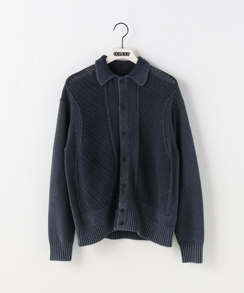 PULP/417EDIFICE（パルプフォーワンセブンエディフィス）の「ブロックメッシュ ニットポロシャツ（ニット/セーター・メンズ・スミクロ/バーガンディー・MEDIUM/LARGE）」の18枚目の写真