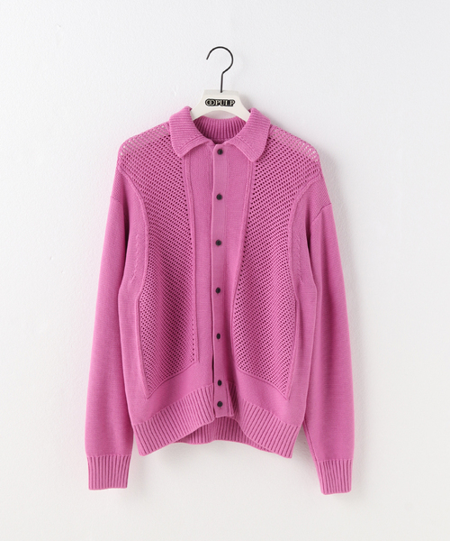 PULP/417EDIFICE（パルプフォーワンセブンエディフィス）の「ブロックメッシュ ニットポロシャツ（ニット/セーター・メンズ・スミクロ/バーガンディー・MEDIUM/LARGE）」の19枚目の写真