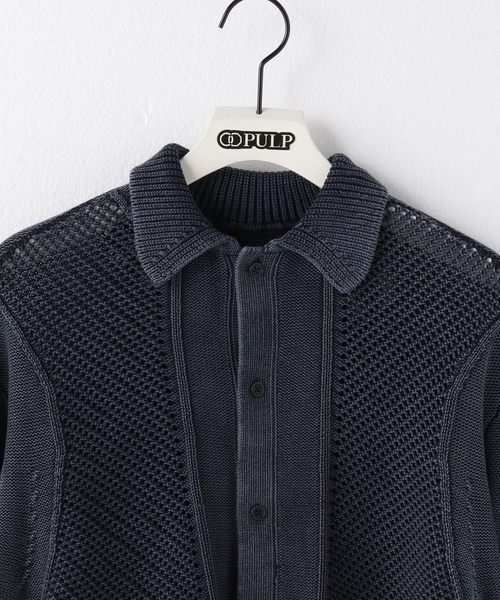 PULP/417EDIFICE（パルプフォーワンセブンエディフィス）の「ブロックメッシュ ニットポロシャツ（ニット/セーター・メンズ・スミクロ/バーガンディー・MEDIUM/LARGE）」の21枚目の写真