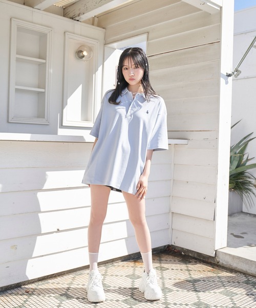 ANDGEEBEE（アンジービー）の「UNISEX FOXポロT（ポロシャツ・レディース・ネイビー/ライトブルー・FREE）」の9枚目の写真