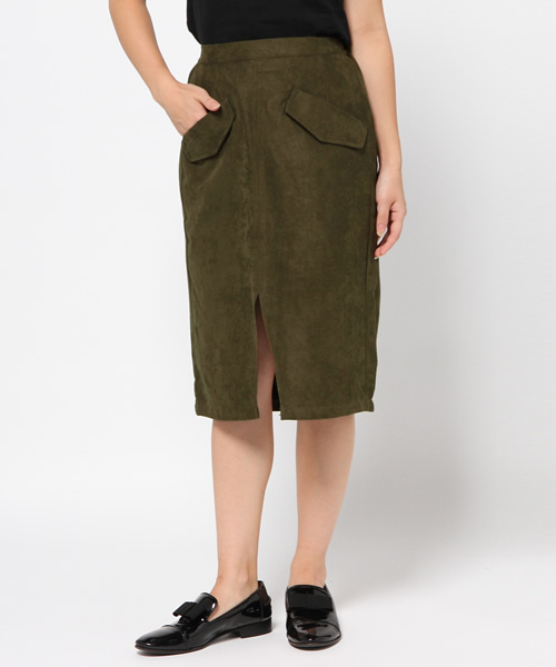 WEGO（ウィゴー）の「WEGO/スリットペンシルスカート（スカート・レディース・ベージュ/カーキ・FREE）」の2枚目の写真