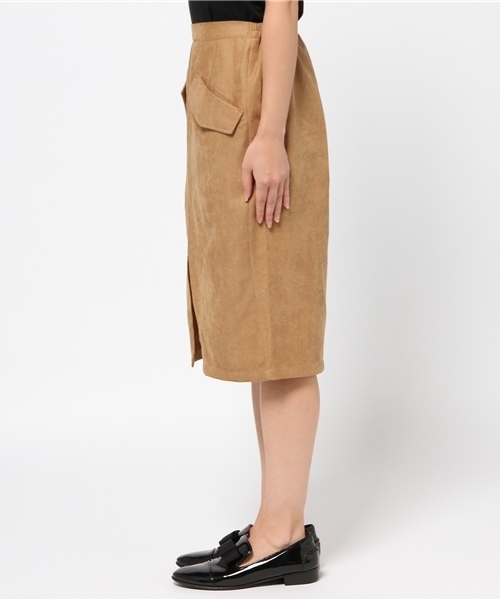 WEGO（ウィゴー）の「WEGO/スリットペンシルスカート（スカート・レディース・ベージュ/カーキ・FREE）」の3枚目の写真