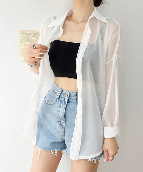 %1004　Lily Bearシアーオーバーシャツ Lily Bearシアーオーバーシャツ(シャツ・ブラウス)｜トップス