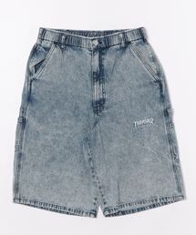 【THRASHER/スラッシャー】 ケミカルウォッシュデニム ペインターショートパンツ ワイドハーフパンツ