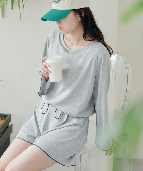 CIAOPANIC TYPY（チャオパニックティピー）の「配色メロウリブオールインワン2点SET（水着・レディース・ブラック/グレー/サックスブルー・MEDIUM/LARGE）」の3枚目の写真