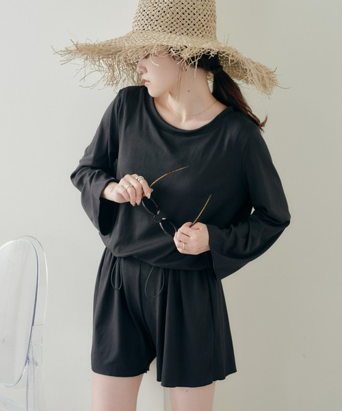 CIAOPANIC TYPY（チャオパニックティピー）の「配色メロウリブオールインワン2点SET（水着・レディース・ブラック/グレー/サックスブルー・MEDIUM/LARGE）」の6枚目の写真