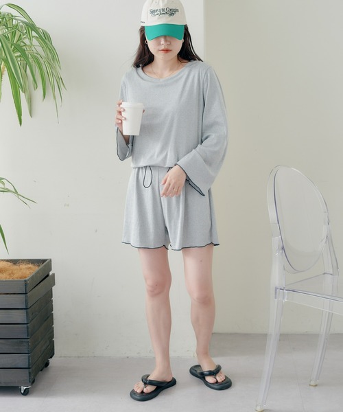 CIAOPANIC TYPY（チャオパニックティピー）の「配色メロウリブオールインワン2点SET（水着・レディース・ブラック/グレー/サックスブルー・MEDIUM/LARGE）」の14枚目の写真