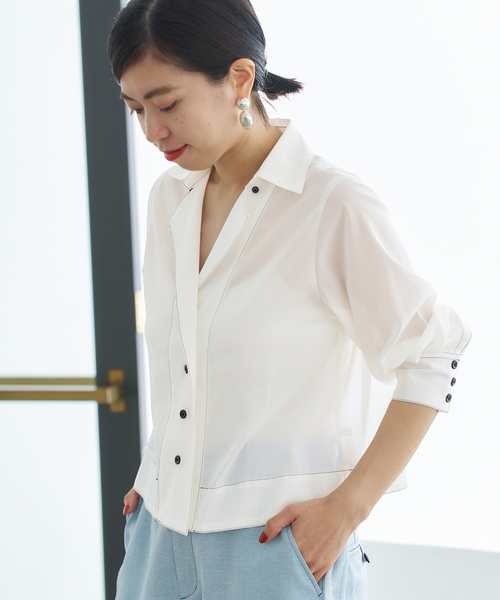 「IENA」 半袖シャツ - ホワイト レディース IENA 「IENA」 半袖ブラウス - ホワイト レディース : ZOZOTOWN