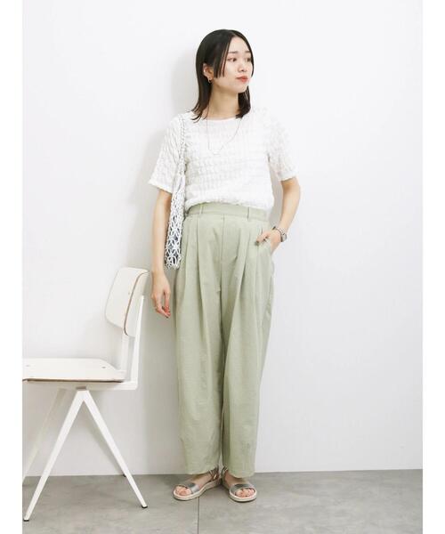 Samansa Mos2 blue（サマンサモスモスブルー）の「裾ダーツコクーンパンツ（その他パンツ・レディース・ミント/チャコールグレー/モカ・F）」の9枚目の写真