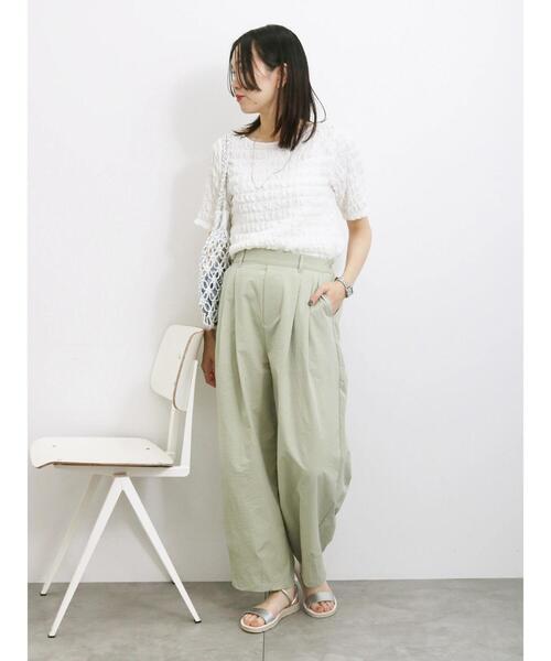 Samansa Mos2 blue（サマンサモスモスブルー）の「裾ダーツコクーンパンツ（その他パンツ・レディース・ミント/チャコールグレー/モカ・F）」の10枚目の写真