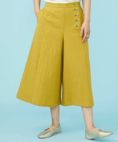 Jocomomola（ホコモモラ）の「Guijarro ワイドパンツ（その他パンツ・レディース・アイボリー/マスタード・40/42）」の2枚目の写真