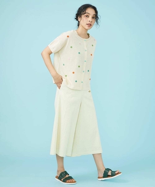 Jocomomola（ホコモモラ）の「Guijarro ワイドパンツ（その他パンツ・レディース・アイボリー/マスタード・40/42）」の9枚目の写真