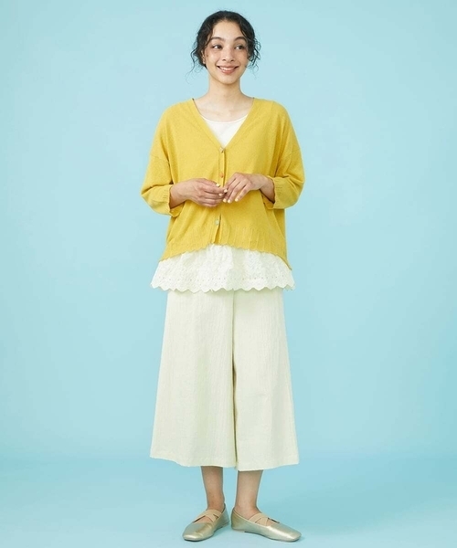 Jocomomola（ホコモモラ）の「Guijarro ワイドパンツ（その他パンツ・レディース・アイボリー/マスタード・40/42）」の11枚目の写真