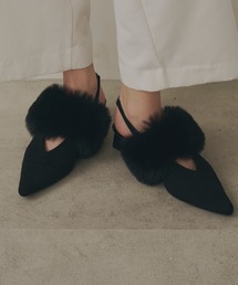 ボリュームファーポインテッドトゥパンプス