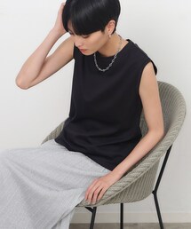 OPAQUE.CLIP | UV ベーシックノースリーブ／シルキースーピマ【接触冷感/洗濯機洗い可】(Tシャツ/カットソー)