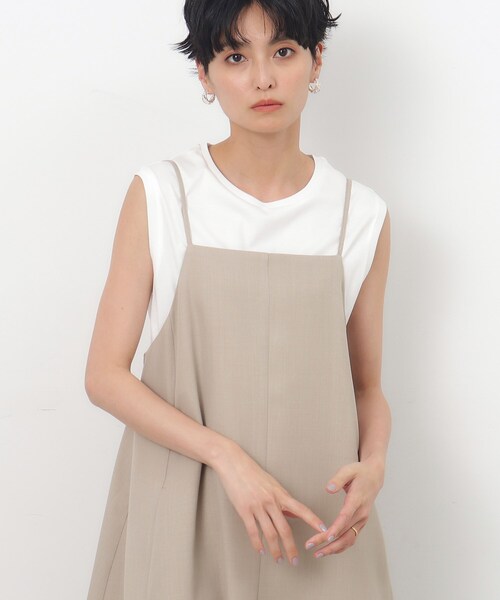 OPAQUE.CLIP（オペークドットクリップ）の「◆UV ベーシックノースリーブ／シルキースーピマ【接触冷感/洗濯機洗い可】（Tシャツ/カットソー・レディース・チャコールグレー/ホワイト/ブラック・36/38/40/42）」の17枚目の写真