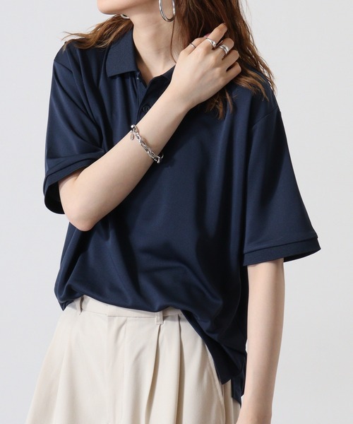 atONE(アットワン)の「atONE ベーシックドライポロシャツ(ポリジン加工)(ポロシャツ・レディース・ブラック/ライトピンク/ネイビー/ホワイト/イエロー系・LL/L/M)」の4枚目の写真