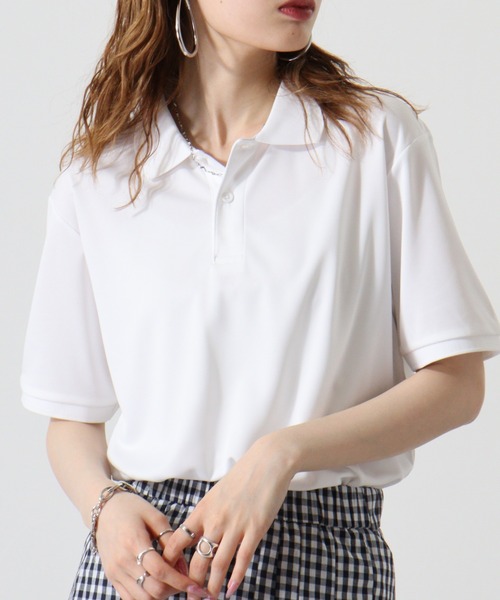 atONE(アットワン)の「atONE ベーシックドライポロシャツ(ポリジン加工)(ポロシャツ・レディース・ブラック/ライトピンク/ネイビー/ホワイト/イエロー系・LL/L/M)」の2枚目の写真