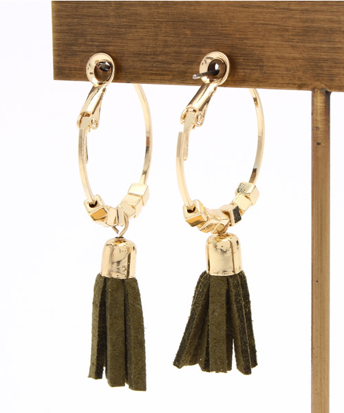 WEGO（ウィゴー）の「WEGO/ フープタッセルピアス（ピアス（両耳用）・レディース・ブラウン/キャメル/カーキ/ブラック・FREE）」の7枚目の写真