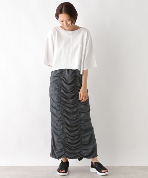 LEPSIM（レプシィム）の「テントラインショートT　117948（Tシャツ/カットソー・レディース・オフホワイト/チャコールグレー/イエロー・FREE）」の20枚目の写真