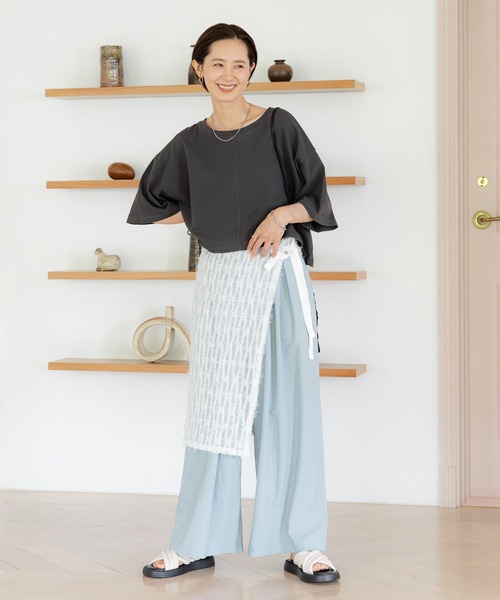 LEPSIM（レプシィム）の「テントラインショートT　117948（Tシャツ/カットソー・レディース・オフホワイト/チャコールグレー/イエロー・FREE）」の17枚目の写真