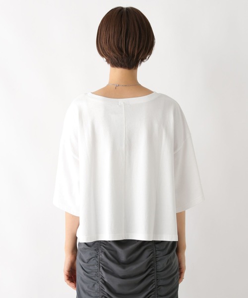 LEPSIM（レプシィム）の「テントラインショートT　117948（Tシャツ/カットソー・レディース・オフホワイト/チャコールグレー/イエロー・FREE）」の10枚目の写真