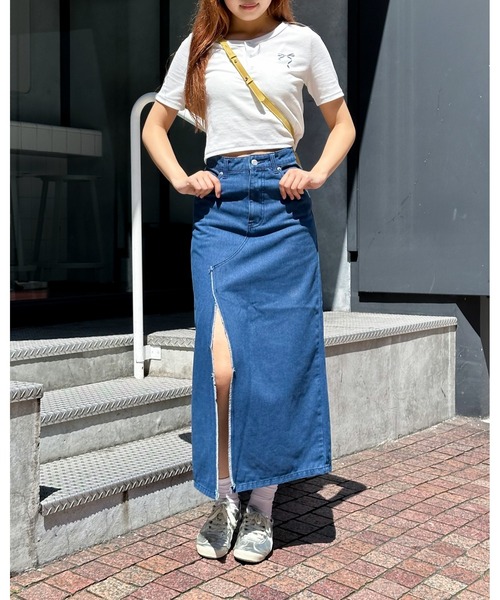 3.3 Field Trip （3.3フィールドトリップ）の「3.3 Field Trip／メタルリボンボタンＴ（Tシャツ/カットソー・レディース・ブルー/ブラック/ホワイト・FREE）」の10枚目の写真