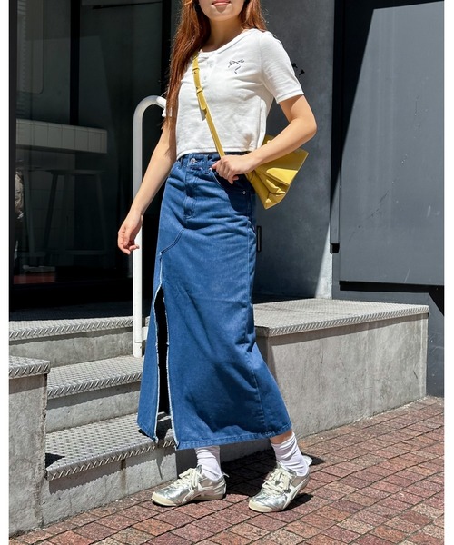 3.3 Field Trip （3.3フィールドトリップ）の「3.3 Field Trip／メタルリボンボタンＴ（Tシャツ/カットソー・レディース・ブルー/ブラック/ホワイト・FREE）」の11枚目の写真