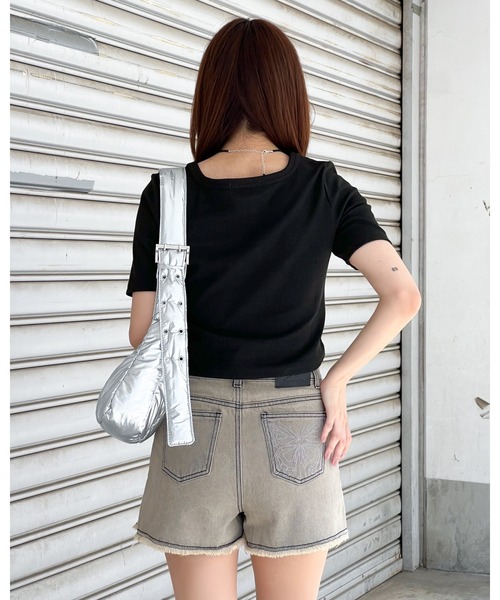 3.3 Field Trip （3.3フィールドトリップ）の「3.3 Field Trip／メタルリボンボタンＴ（Tシャツ/カットソー・レディース・ブルー/ブラック/ホワイト・FREE）」の9枚目の写真