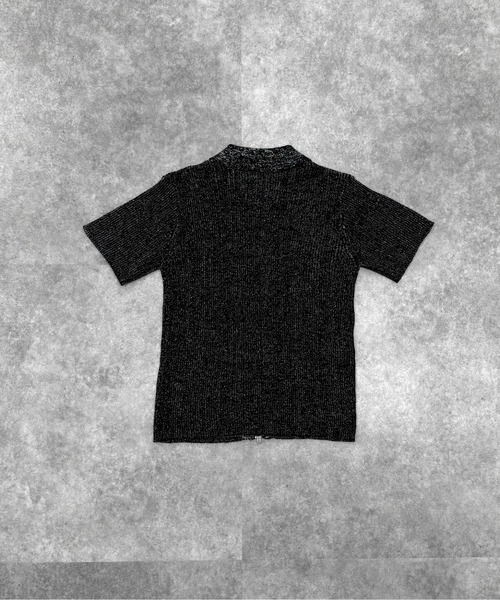 LVEU.(ラブユ.)の「【LVEU.】ダブルジップラメニットトップス / トップス カットソー リブ ラメ 半袖 ジップ ファスナー ダブルジップ 襟付き カーディガン 羽織り Wジップ ショート コンパクト クロップド ブラック グレー ブルー(カーディガン/ボレロ・レディース・ブラック/グレー/ブルー・FREE)」の14枚目の写真